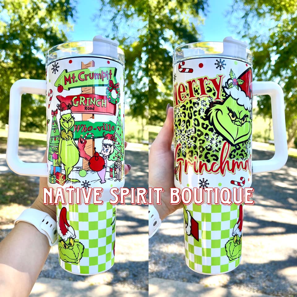 Christmas Tumbler 40oz Green or Pink