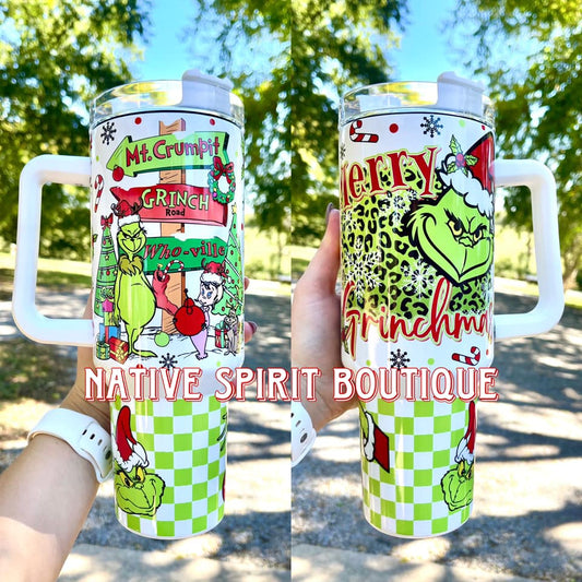 Christmas Tumbler 40oz Green or Pink