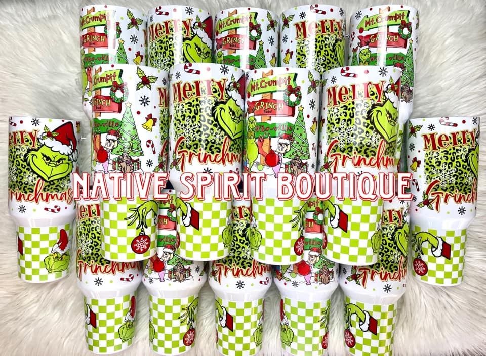 Christmas Tumbler 40oz Green or Pink