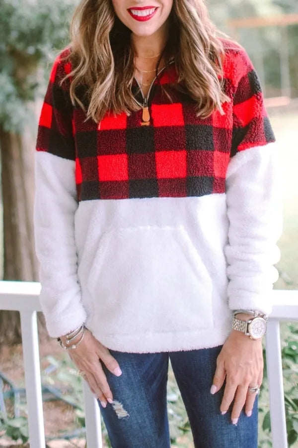 Bella Buffalo Plaid Kangaroo Pullover
